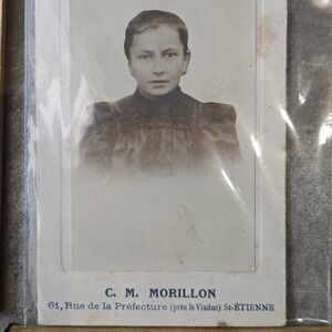 1906 France CDV Portrait Photo C M Morillon St-Etienne Victorian Girl Antique